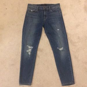 JBRAND 27 cropped ripped skinny jeans